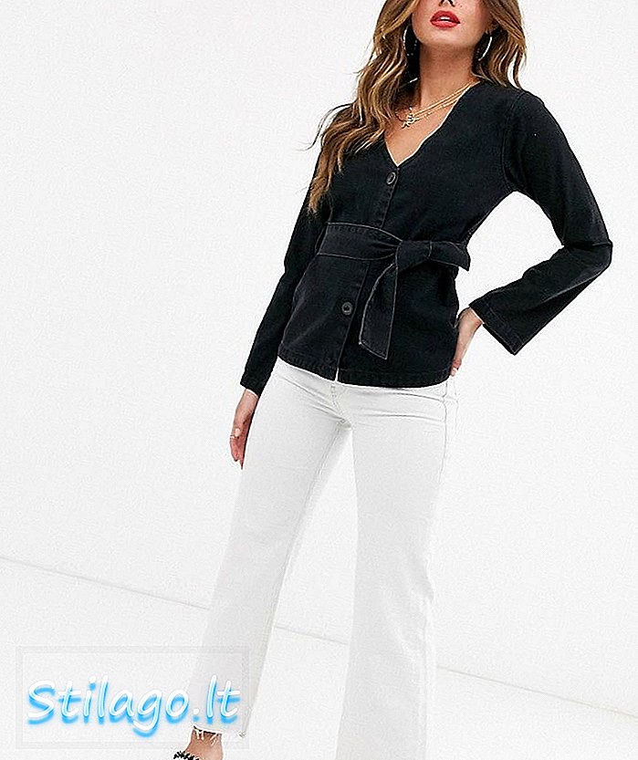 „ASOS DESIGN“ džinsinio diržo marškiniai iš juodos spalvos