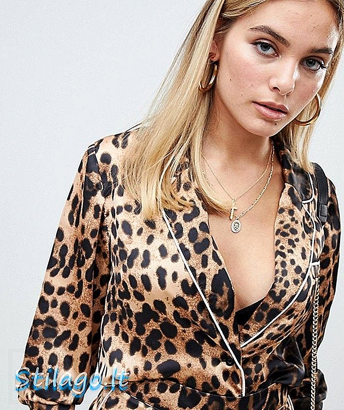 PrettyLittleThing Leopard Εκτύπωση πουκάμισο Co-ord-Tan