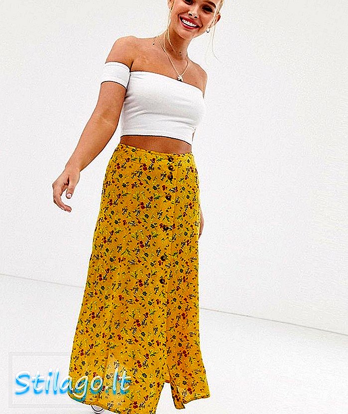 Superdry květinové maxi sukně-žlutá