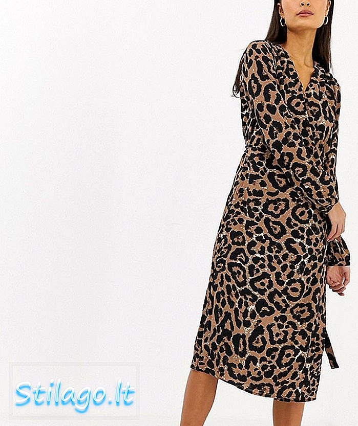 b.Мода рокля с леопардова щампа-Multi