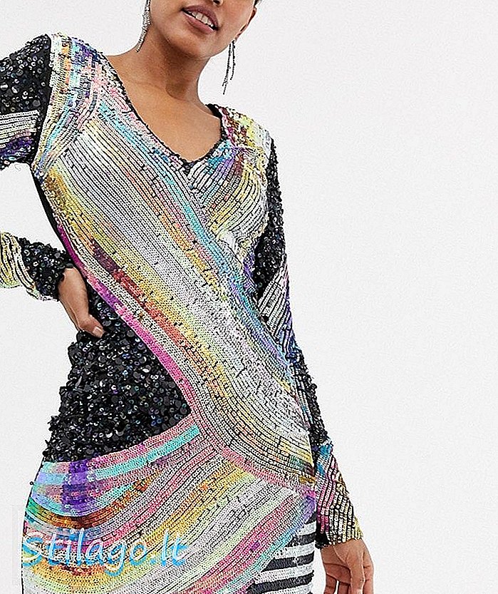 O rochie mini din paiete de tip Star Is Born în model multicolor