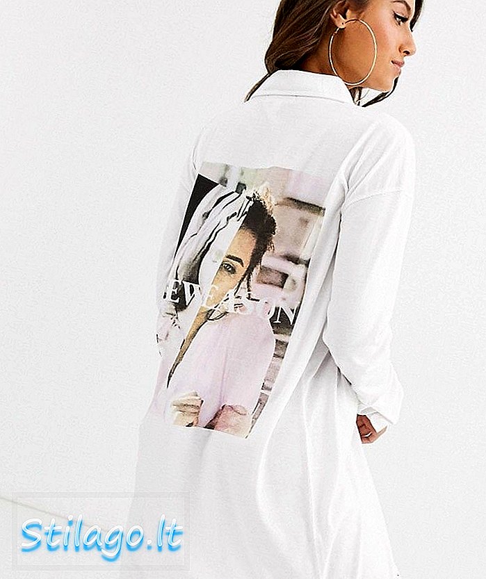 Baju kaos Missguided dengan back print berwarna putih