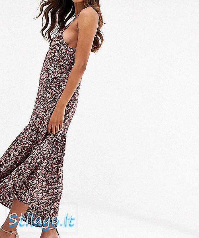 Y.A.S Festival ditsy Floral Cami maxi dress with lace trim - Multi