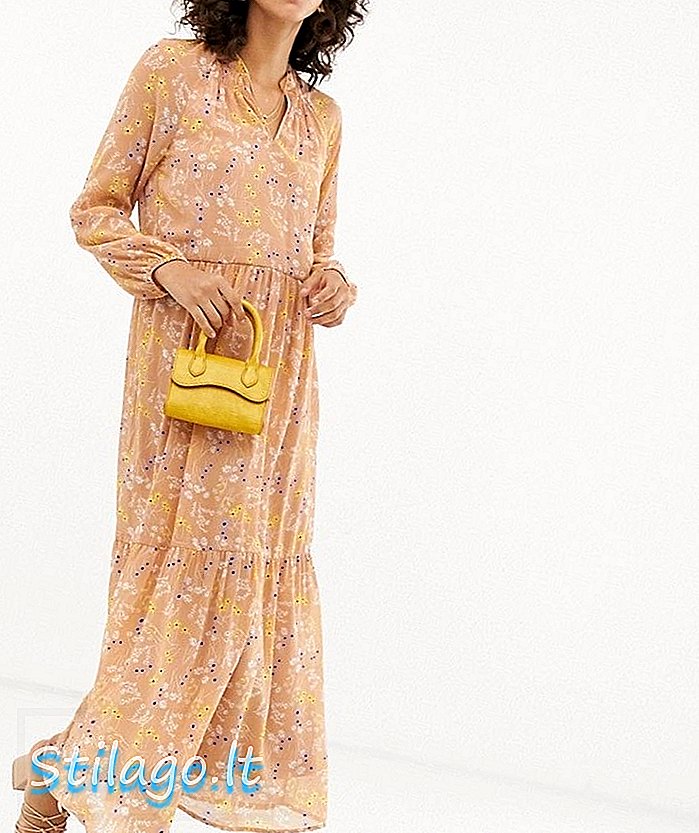 Vero Moda cvetlična tiskarska večplastna obleka-Multi