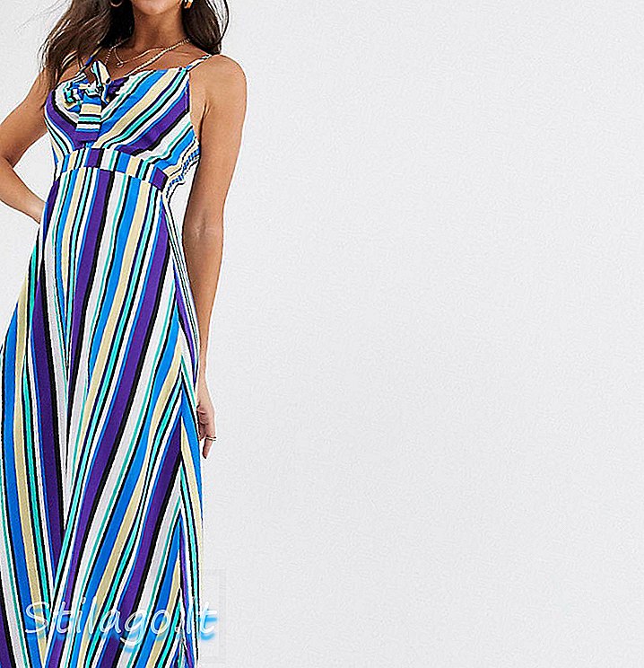 Vestit maxi de kate Brave Soul Tall en franja-Multi