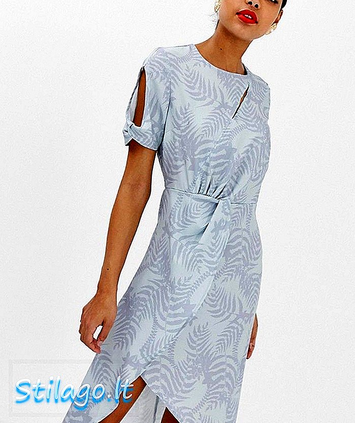 Unik21 jacquard-print twist midi wrap kjole-Multi