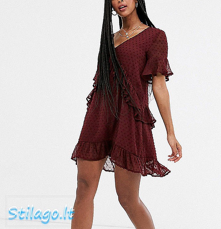 Vestido camisero relajado de Wild Honey en tonal spot-Red