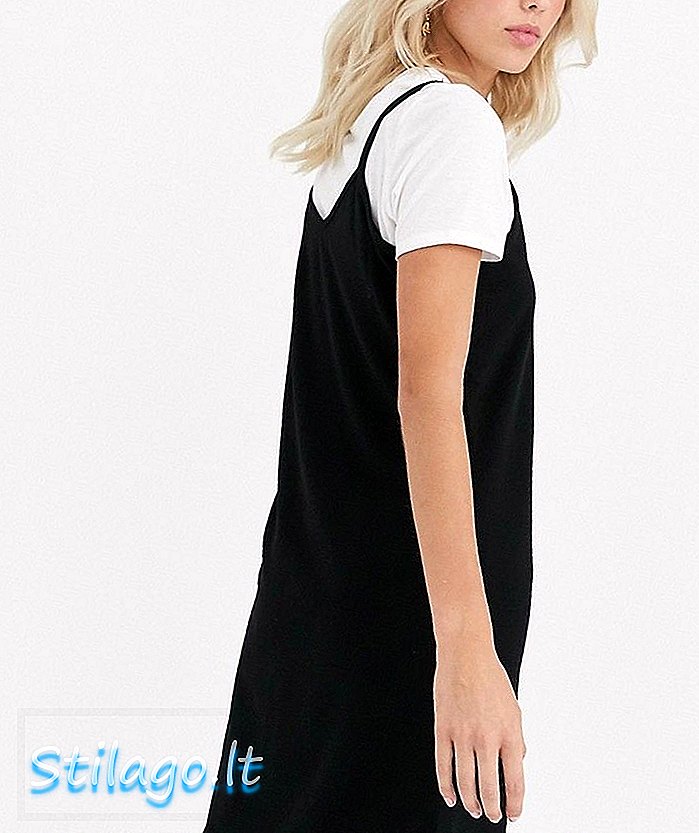 JDY Diana kayma elbise t-shirt-Siyah