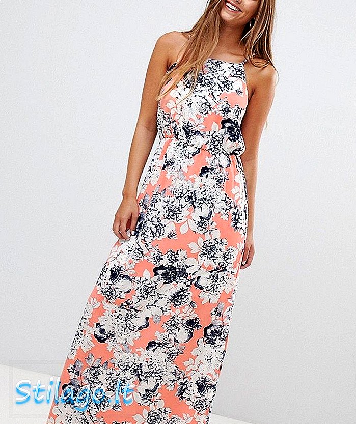 Vestido maxi floral sem mangas Gilli-Azul