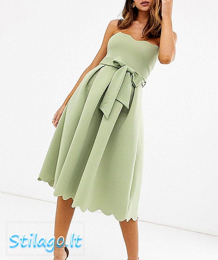 فستان حفلة متوسط ​​الطول من ASOS DESIGN - أخضر