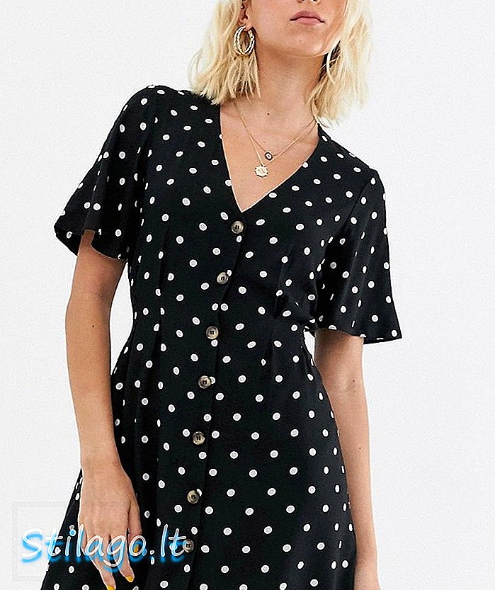 Robe de thé Miss Selfridge à pois imprimés-Multi