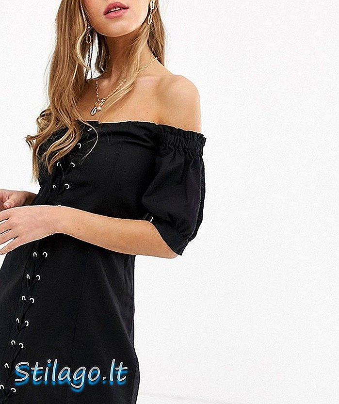 ASOS DESIGN - Mini robe d'été à lacets - Noir