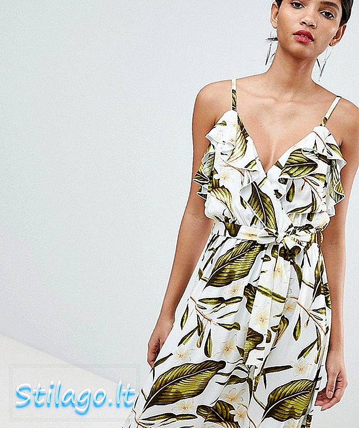 Y.A.S Tropical Wrap Maxi Dress-Multi