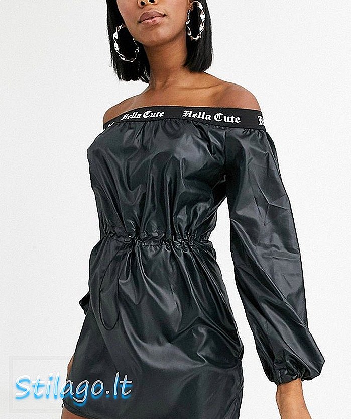 Public Desire rochie bardot track cu comutatoare și hella drăguț taping-Negru
