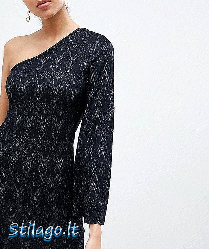 AX 파리 원 슬리브 레이스 미니 드레스-블랙