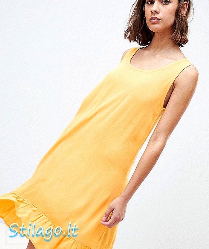 Ichi Drop Waist Vest Dress-Yellow