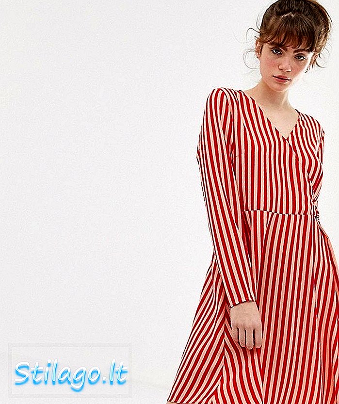 Blend She Philippa stripe dress-Red