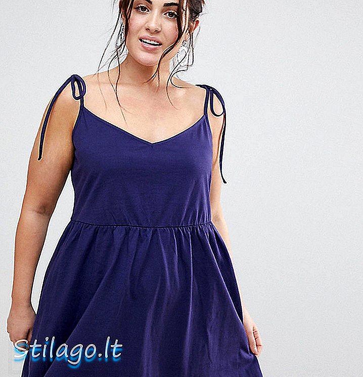 ASOS DESIGN Curve mini blůza letní šaty s vázacími popruhy-Multi