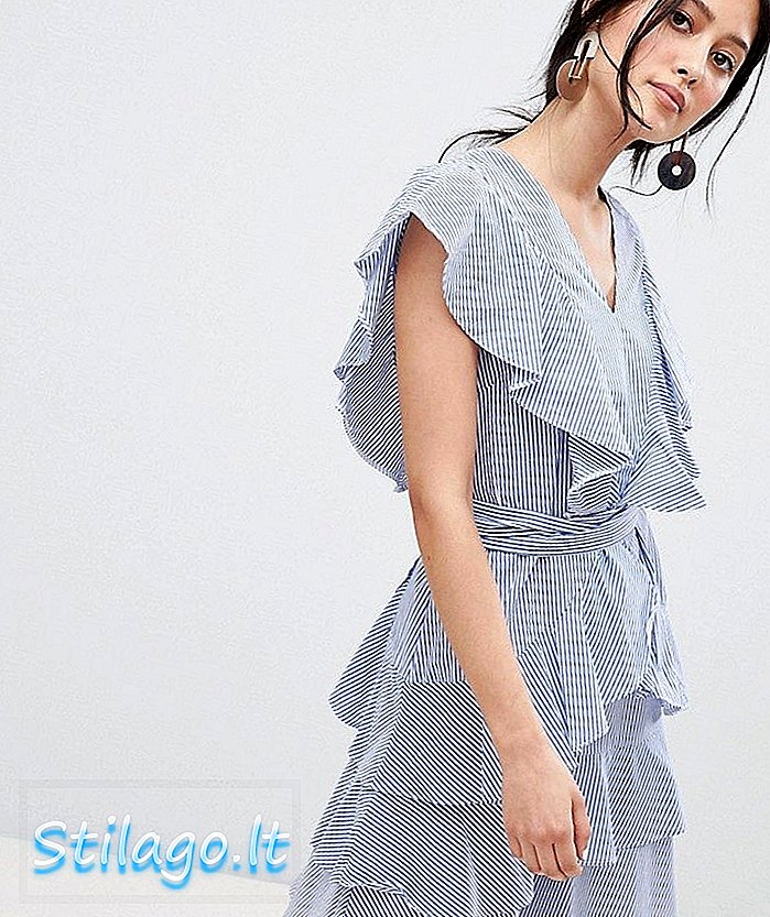 И.А.С украсна мини хаљина у детаљима у плавој боји