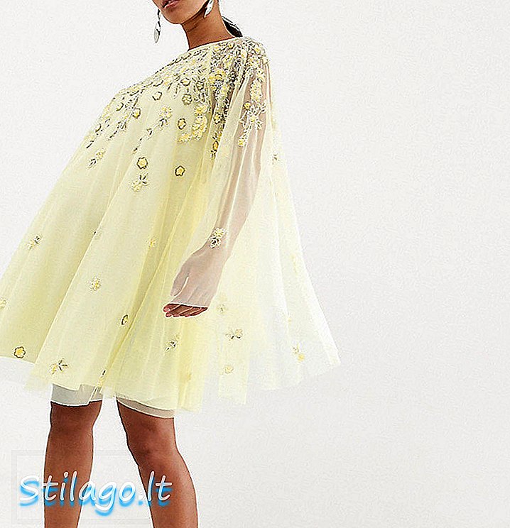 जोरदार सुशोभित केप-मल्टीसह एएसओएस डिझाईन मातृत्व मिनी ड्रेस