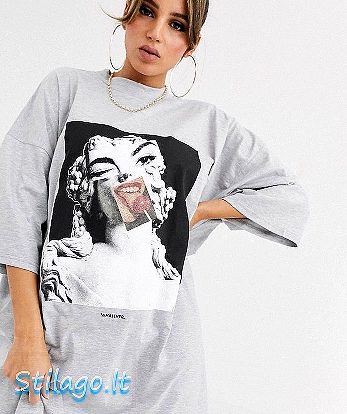 ASOS DESIGN bez ohledu na velikost trička s košile-šedá