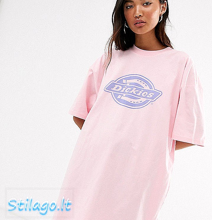 Oversized T-shirtjurk van Dickies met logo-roze