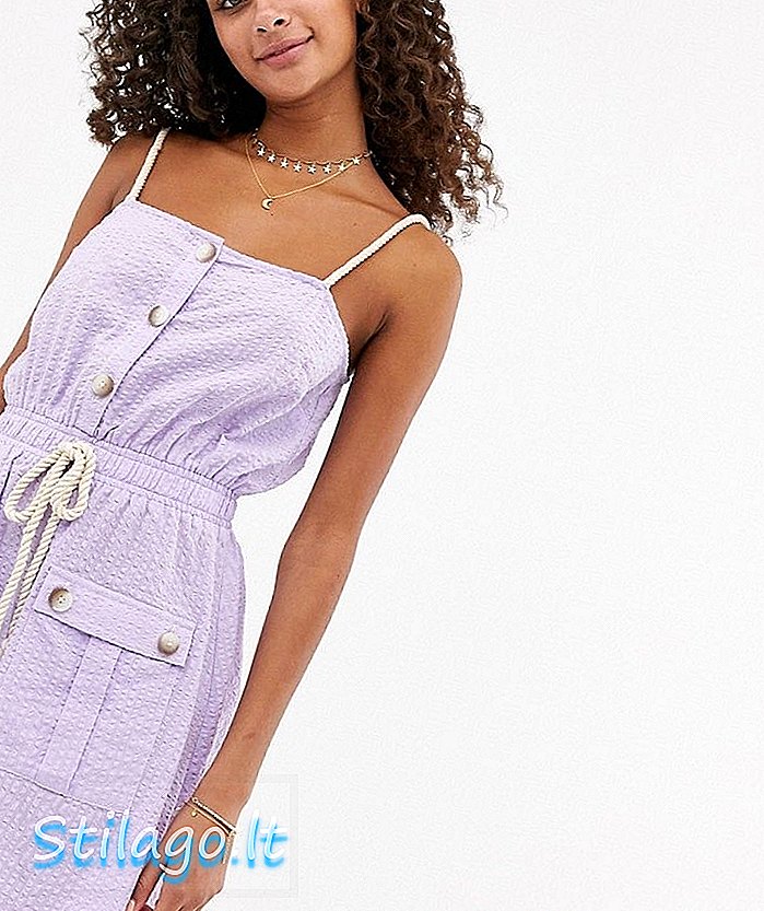 ASOS DESIGN - Mini robe d'été utilitaire à nouer à la taille - Violet