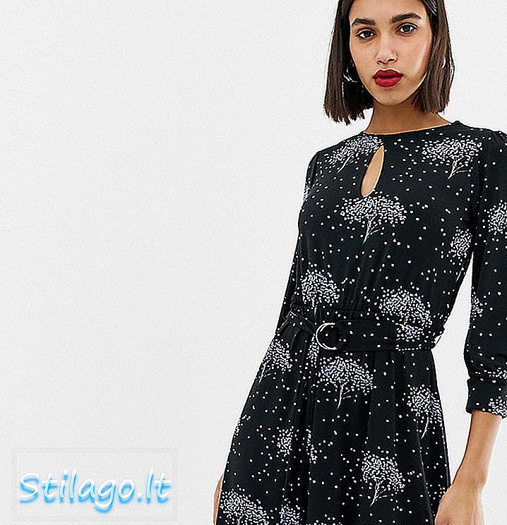 Yıldız ağacı desenli anahtar deliği detaylı depo elbise-Siyah