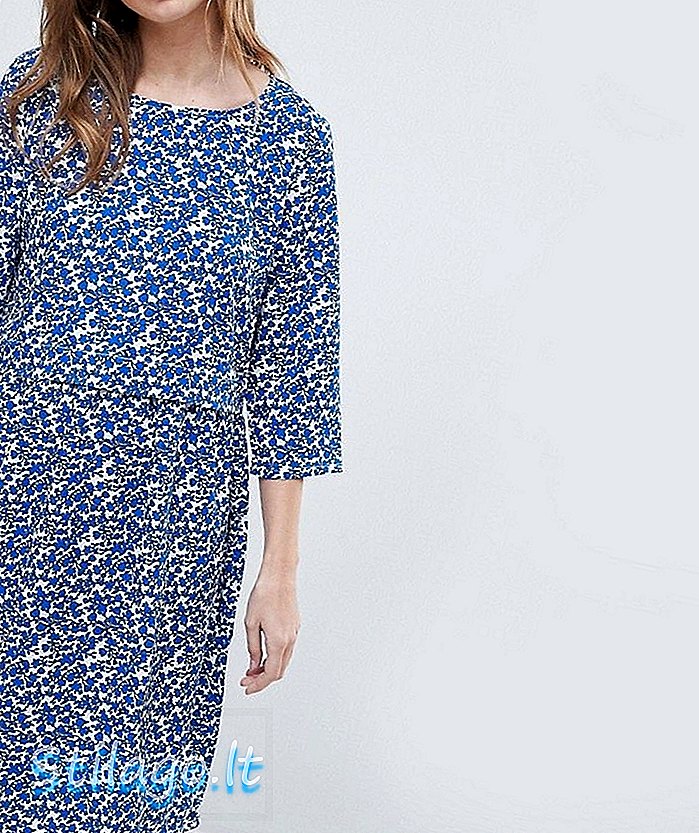 Haljina s printom od buke Ichi-plava