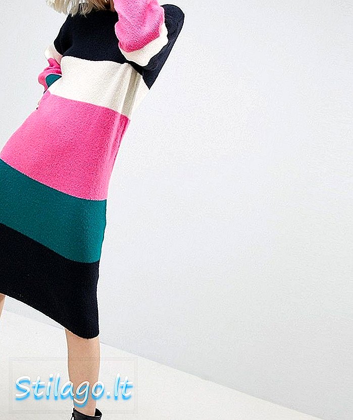 ASOS Chunky Knitted Dress in Stripe-Multi