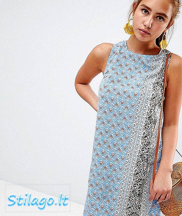 Glamoureuze geprinte shift-jurk met geknoopte achterkant - Multi