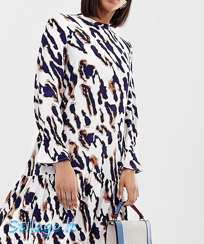 Веро Мода абстрактне плаття-халат для тварин-Біле