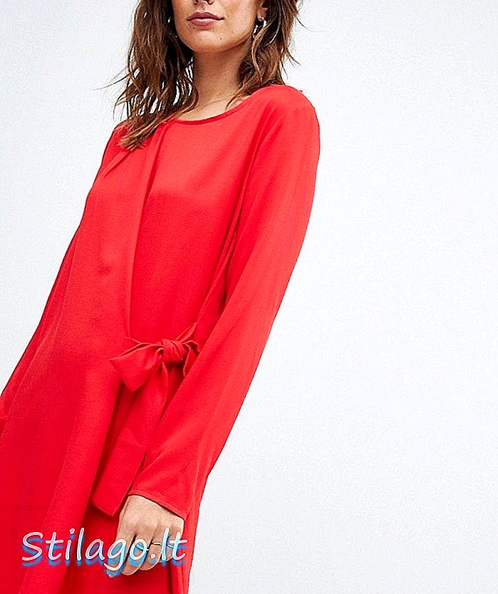 Vila - Mini robe portefeuille nouée sur le devant en rouge