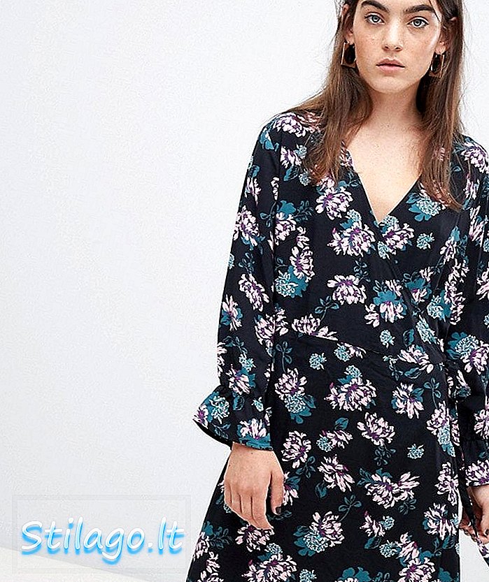 b.Young Floral Wrap Dress-Multi