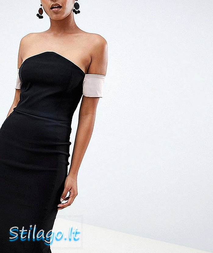 Φόρεμα μολύβι Vesper v bardot-Μαύρο