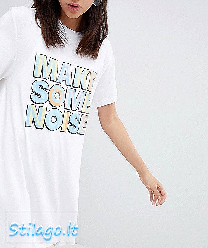House Of Holland Make Some Noise Tee Jurk-Wit