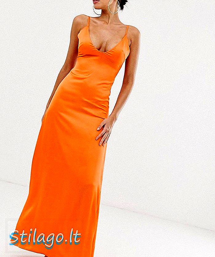 Club L maxi-jurk met lage rug, oranje
