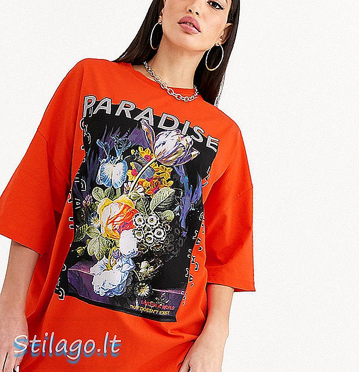 ASOS DESIGN Tall paradis t-shirt klänning-Multi