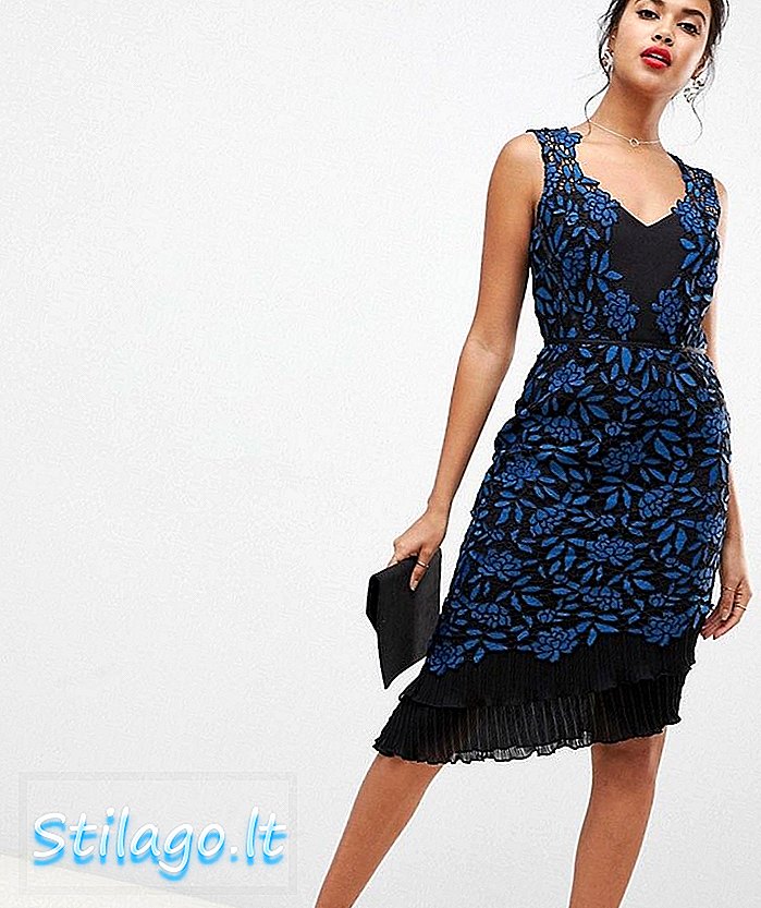 Чипкана хаљина од чипкасте хаљине од чипке са украсом у принт-Мулти
