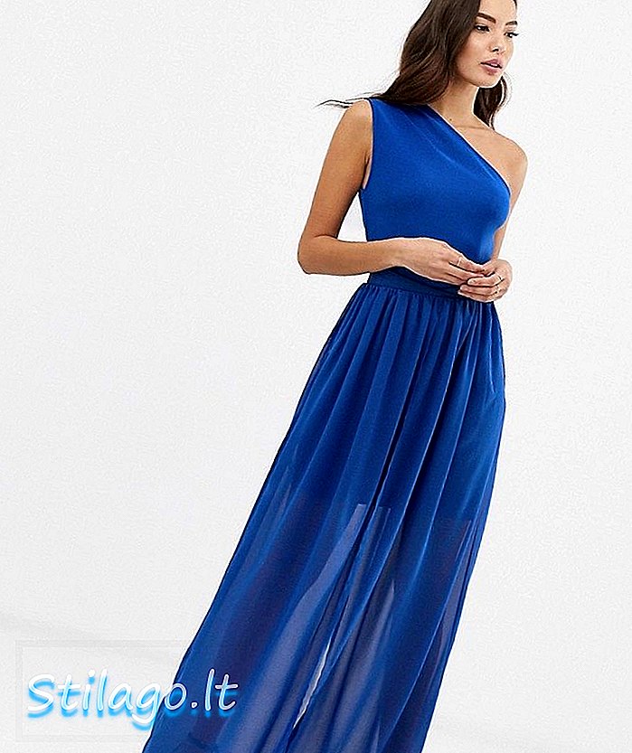 Vestit maxi de mitja noia a l'esquena Girl In Mind, blau