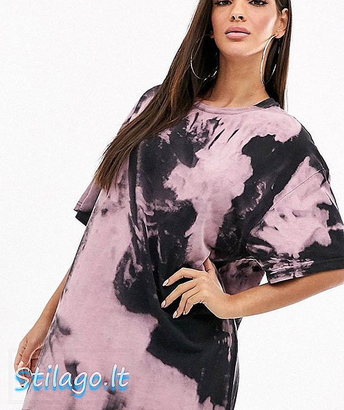 The Couture Club vestido oversized motivo tshirt em tie dye impressão-Multi