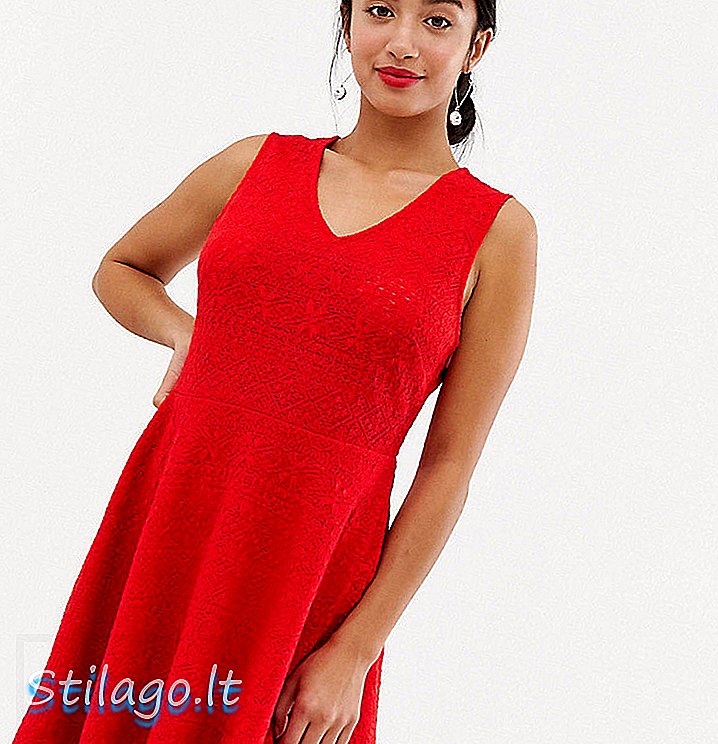 Y.A. Petite Caia kolsuz patenci elbisesi-Kırmızı