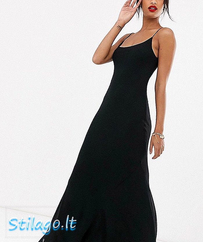 „ASOS DESIGN“ plūduriuojanti cami maxi suknelė - juoda