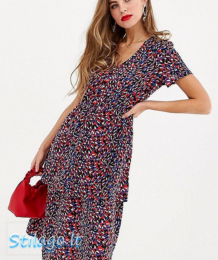 Y.A.S Casia em camadas estampado vestido midi-Multi