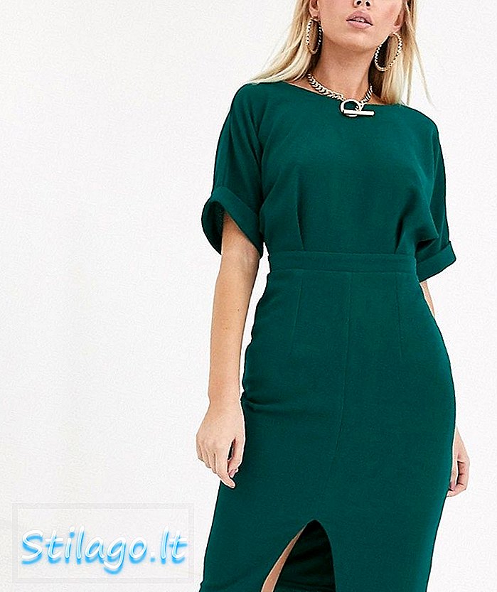 فستان متوسط ​​الطول من ASOS DESIGN - أخضر