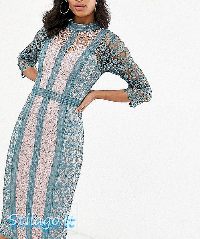 Маленькая хозяйка с длинными рукавами, двухцветное платье миди крючком с цветочным принтом - Синий