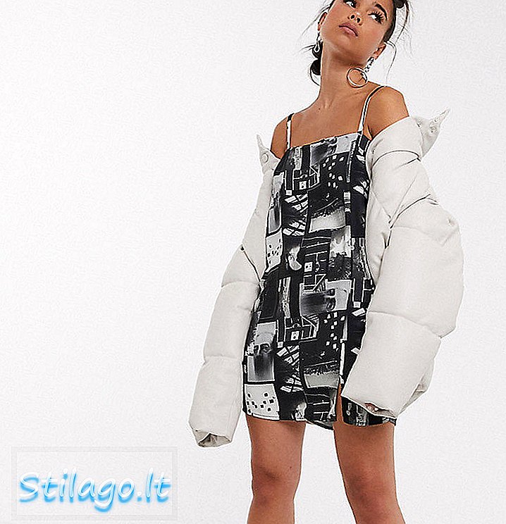 COLLUSION mini-cami-jurk met fotoprint-Multi