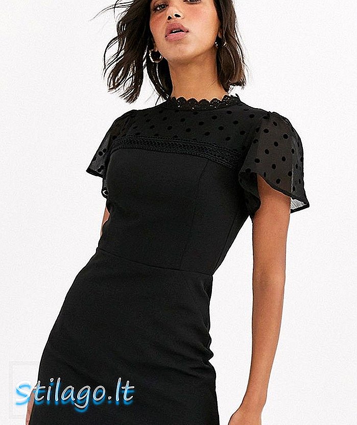 שמלת חלמון רשת אואזיס בשחור