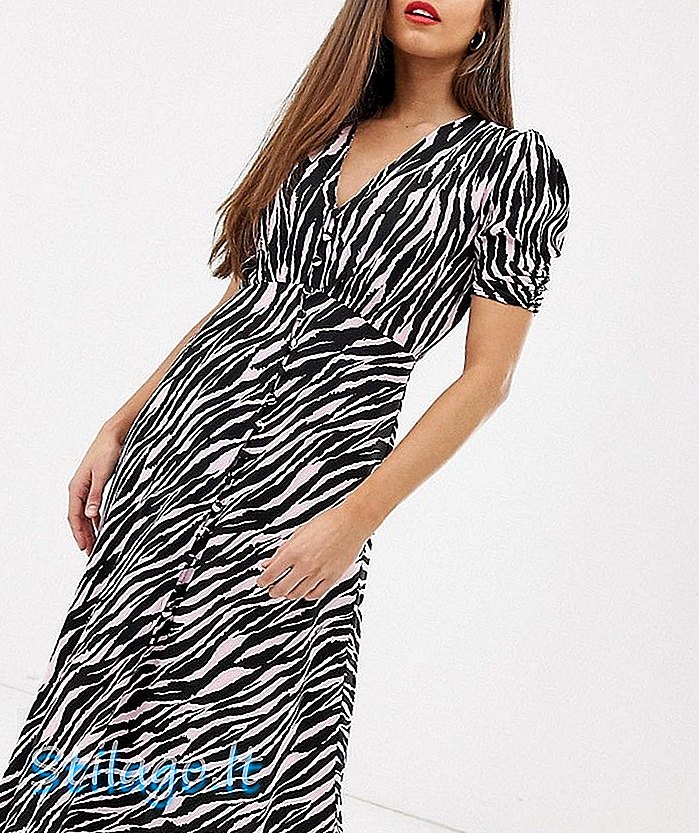 Ghost mid crepe tiger in midi dress-Pink