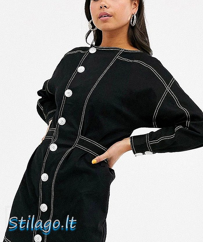 Mini haljina dorje jakne East Order-crna